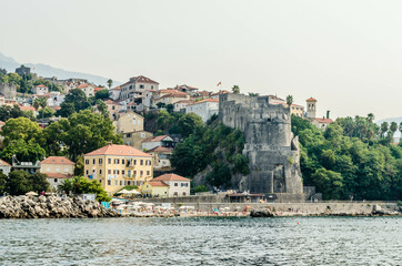 Fototapeta na wymiar Herceg Novi, Montenegro - August 24, 2021: Forte Mare Fortress