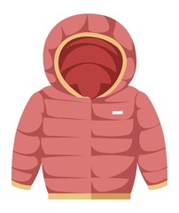 Parka for children, warm winter puffy coat vector © Sonulkaster