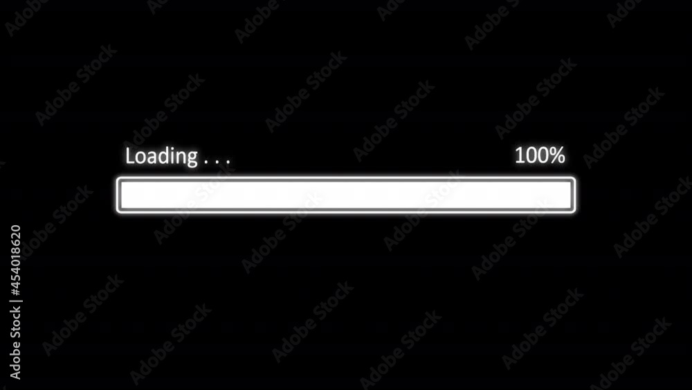 Wall mural simple loading bar screen progress animation. progress loading bar 0-100 percent with alpha channel 