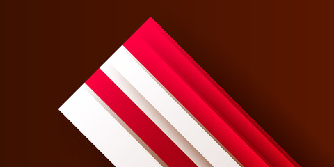 Modern simple red and white abstract background with wave and stripes