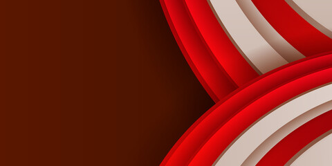 Red and white wave abstract background