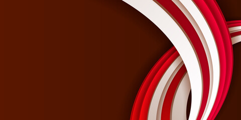 Red and white wave abstract background