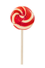 Sweet lollipop red colors isolated on white