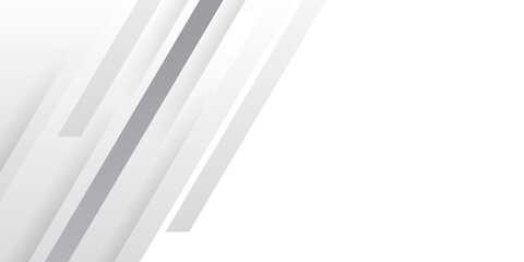 Simple white and grey stripes abstract business background.  Vector Abstract, science, futuristic, energy technology concept. Digital image of light rays, stripes lines with white light and speed
