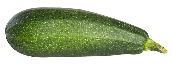 Vegetable culture, green zucchini isolated on white background. Clipping path.