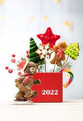 concept background new year 2022. Merry christmas festive card