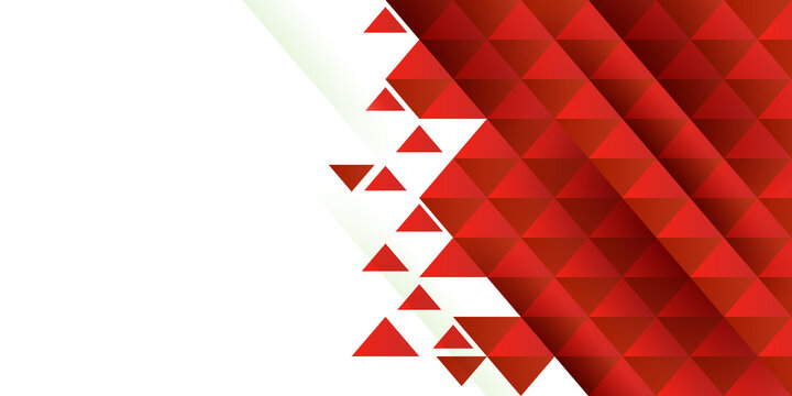 Abstract red triangle shape particle background. Geometric red white triangle texture background