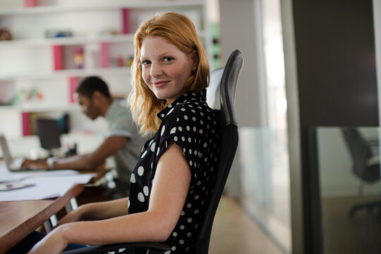 Woman smiling in office
