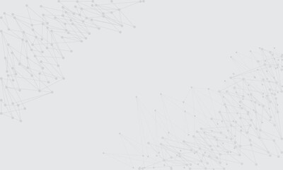 White and Grey Network abstract background intelligence concept with communication data structure and futuristic. Business template for banner and presenation.