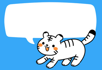 2022年　白虎　年賀状素材　吹き出し