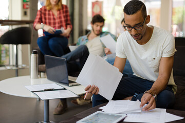 Man reading paperwork