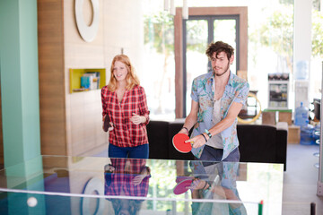 People playing ping pong