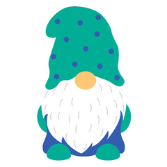 vector illustration of a Christmas gnome on a white background