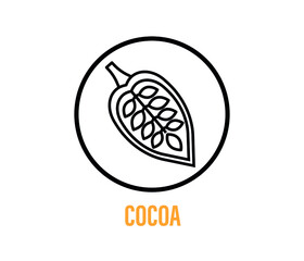 Cocoa Beans Icon on White Background. Vector illustration.
