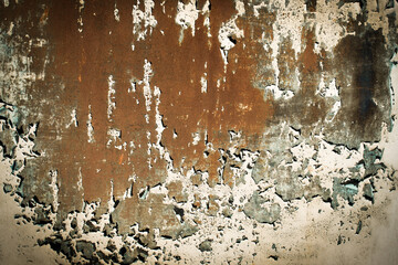 dark orange texture. old rusty wall backgrounds. roughness and cracks. frame, vignette