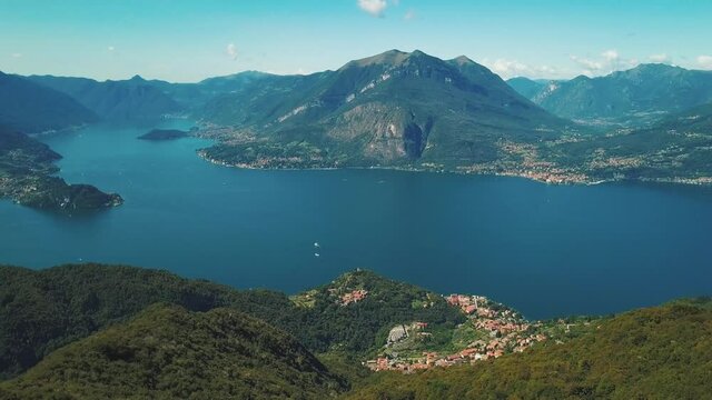 Aerial view of Lake Como and Lecco