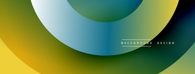 Abstract overlapping lines and circles geometric background with gradient colors