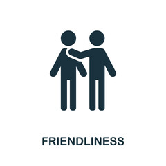 Friendliness flat icon. Colored sign from positive attitude collection. Creative Friendliness icon illustration for web design, infographics and more