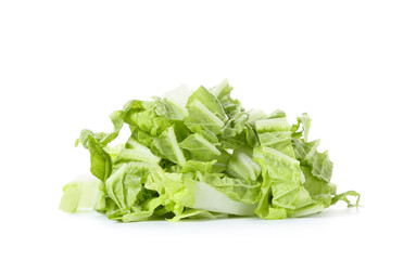 Fresh cut chinese cabbage on white background