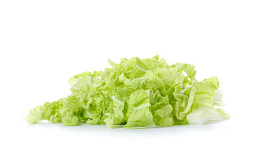 Fresh cut chinese cabbage on white background