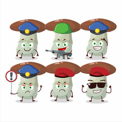 Naklejka premium A dedicated Police officer of suillus mushroom mascot design style