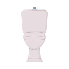 White Toilet Bowl or Toilet Tank Isolated on White Background Vector Illustration