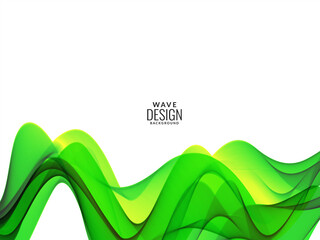 Green flowing stylish wave in white background illustration pattern