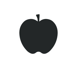Apple icon shape symbol. Fruit logo sign silhouette. Vector illustration image. Isolated on white background.