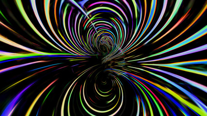 Abstract dark background with colorful neon lines