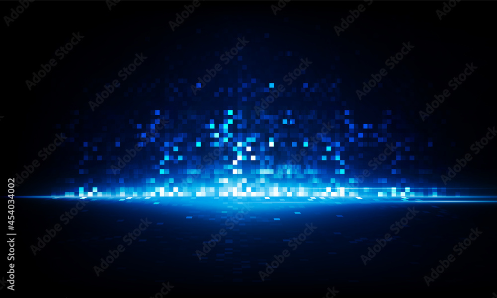 Aufkleber abstract pixel key door open light out technology and question mark background hitech communication 