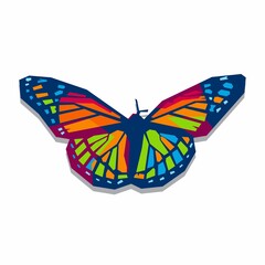 modern pop art style butterfly on gray background. suitable for screen printing t-shirts, children's book covers etc. eps file