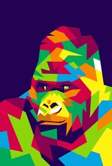 gorilla. gorilla illustration in modern pop art style. suitable for screen printing t-shirts, wall decorations, book covers etc, EPS files © FAJIYUSNI
