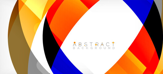 Obraz premium Geometric abstract background. Circle created with overlapping color shapes. Vector Illustration For Wallpaper, Banner, Background, Landing Page