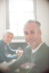 Gay couple relaxing together