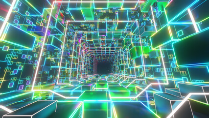 3D illustration Background for advertising and wallpaper in sci fi and technology innovation scene. 3D rendering in decorative concept.