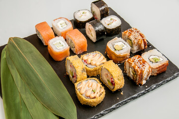 Rolls and sushi japanese food
