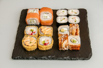 Rolls and sushi japanese food