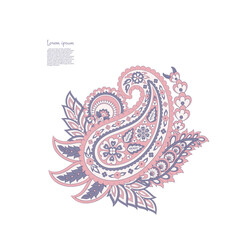 Paisley isolated. Card with paisley isolated for design. Floral vector pattern. Embroidery floral vector pattern.