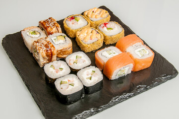 Rolls and sushi japanese food