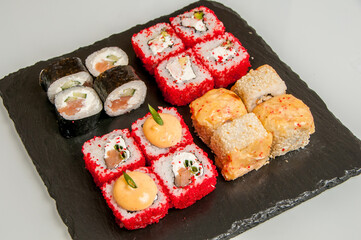 Rolls and sushi japanese food
