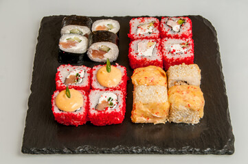 Rolls and sushi japanese food