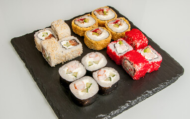 Rolls and sushi japanese food