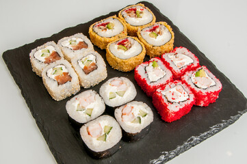 Rolls and sushi japanese food