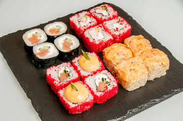 Rolls and sushi japanese food