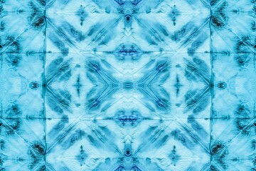 Hippie Tie Dye Shirt. Seamless ikat Kaleidoscope.