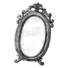 Hand drawn mirror isolated on background - obrazy, fototapety, plakaty