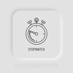 Stopwatch thin line icon. Modern vector illustration.