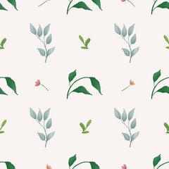 Seamless floral pattern of flowers and leaves for textiles, wallpapers and scrapbooking