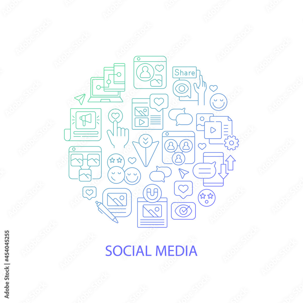 Poster social media abstract gradient linear concept layout with headline. digital blog. online communicati