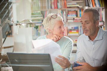 Obraz premium Business people working together at home office desk